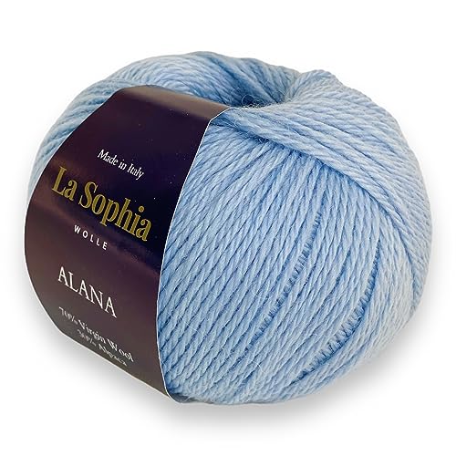 La Sophia Wolle | Alpaka mit Merino Mischung | 50g Alpaka Wolle zum Stricken oder Häkeln (AA2566 Babyblau) von La Sophia WOLLE
