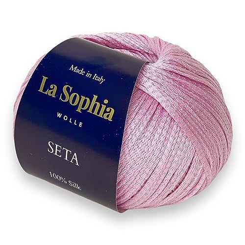 La Sophia Wolle | Seta 100% Seide Silk| 50g Seide zum Stricken oder Häkeln (ST6404 Turmalin Rosa) von La Sophia WOLLE