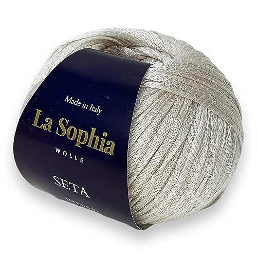 La Sophia Wolle | Seta 100% Seide Silk| 50g Seide zum Stricken oder Häkeln (ST6920 Perlweiß) von La Sophia WOLLE