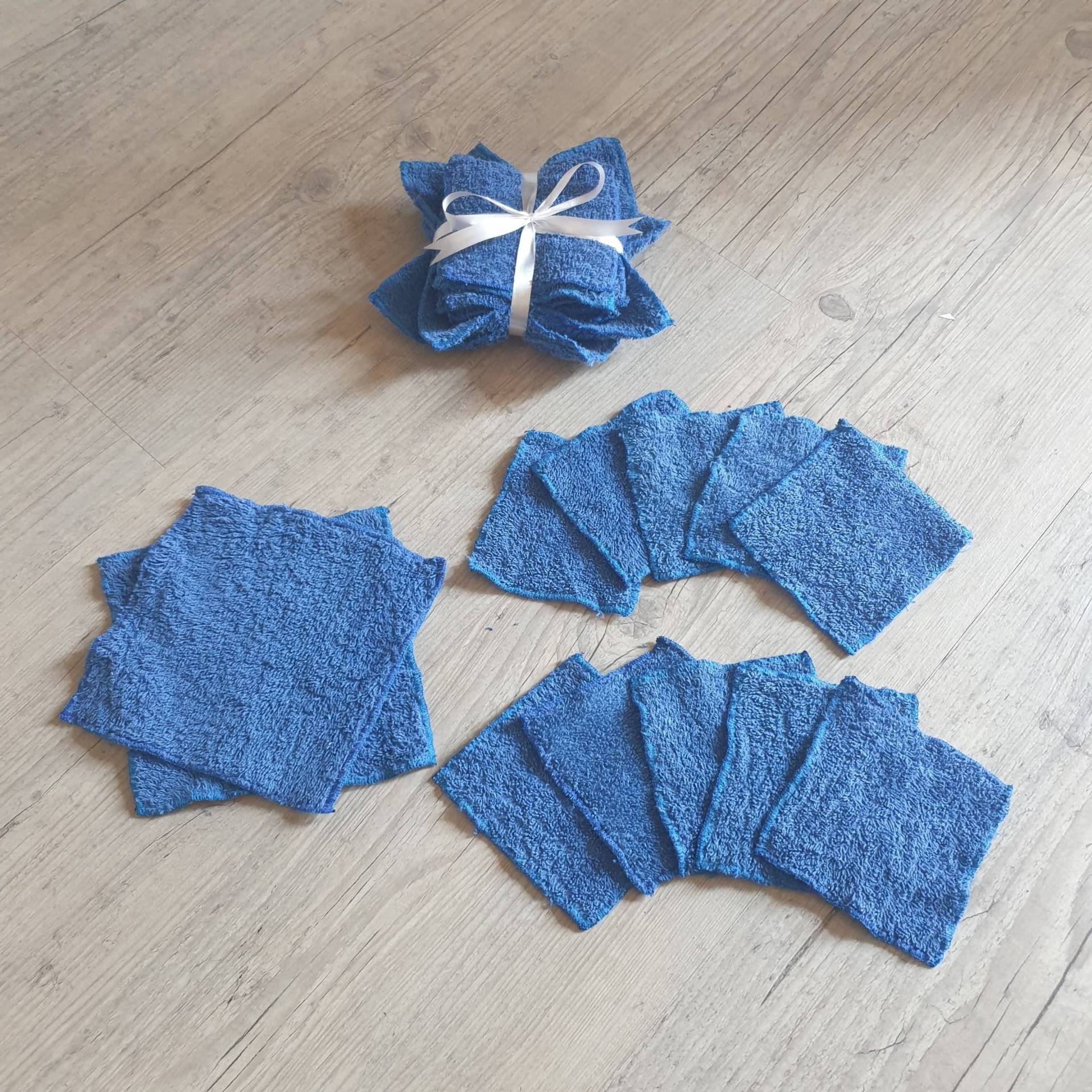 Set Aus 10 Waschbaren Babytüchern Und 2 Waschlappen, Recycelte Frottee-Baumwolle, Königsblau, 10x10cm 15x15cm, Upcycling, 100 % Baumwolle Set Aus 10 Waschbaren Babytüchern Und 2 Waschlappen, Recycelte Frottee-Baumwolle, Königsblau, 10x10cm 15x15cm, Upcycling, 100 % Baumwolle von LaCabaneAuxTissus