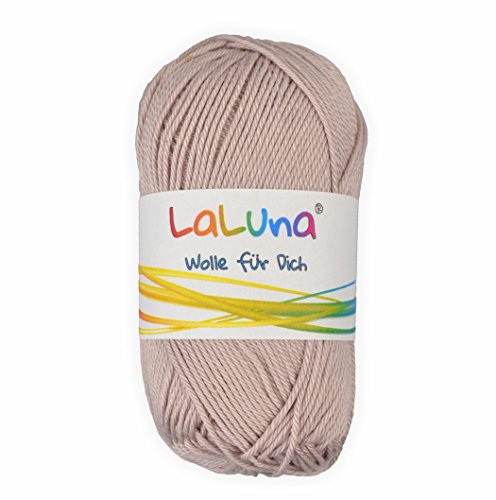 Basic Wolle cappuccino 100% Baumwolle 50g - 125m, Strick und Häkelgarn der Marke LaLuna® von Creleo