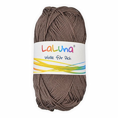 Basic Wolle hellbraun 100% Baumwolle 50g - 125m, Strick und Häkelgarn der Marke LaLuna® von Creleo