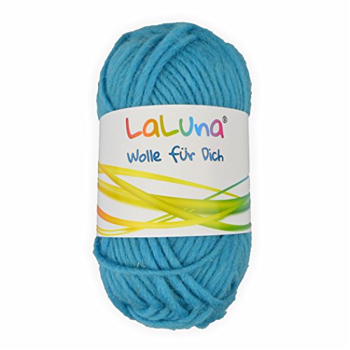 Filz Wolle eisblau 100% Schurwolle 50g - 50 Meter, Wolle zum Stricken und Filzen Marke: LaLuna® von Creleo