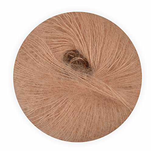 Mohair Wolle mit Seide aprico 70/30 25g - 210 Meter, zum Stricken und Häkeln Marke: LaLuna® von Creleo