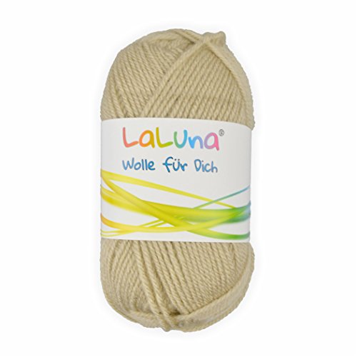 Uni Wolle cappuccino 100% Polyacryl Wolle 50g - 135m, Garn zum Stricken & Häkeln, Marke: LaLuna® von LaLuna Die Wolle
