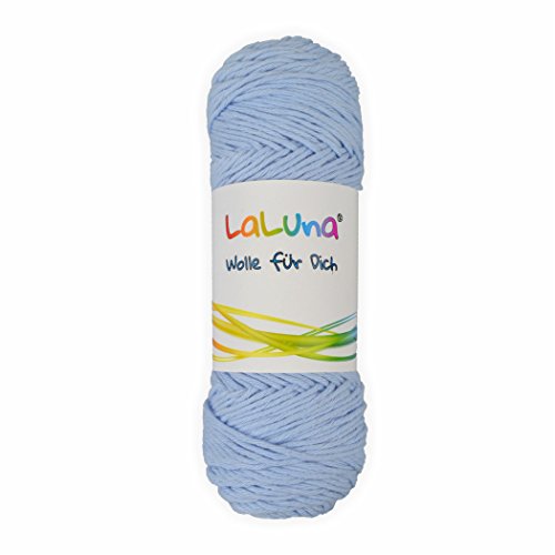Wolle uni Serie -Florida- hellblau 100% Baumwolle 50g, Häkelgarn Schulgarn Topflappengarn Marke: LaLuna® von LaLuna Die Wolle