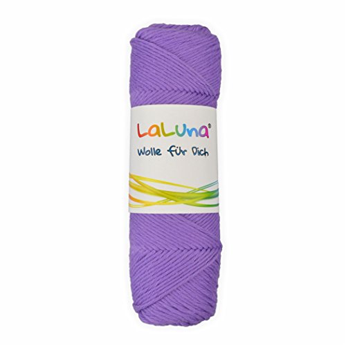 Wolle uni Serie -Florida- lila 100% Baumwolle 50g, Häkelgarn Schulgarn Topflappengarn Marke: LaLuna® von LaLuna Die Wolle