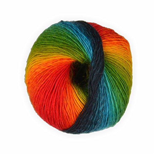 Sockenwolle mixed colors Regenbogen 50g - 200 Meter von LaLuna
