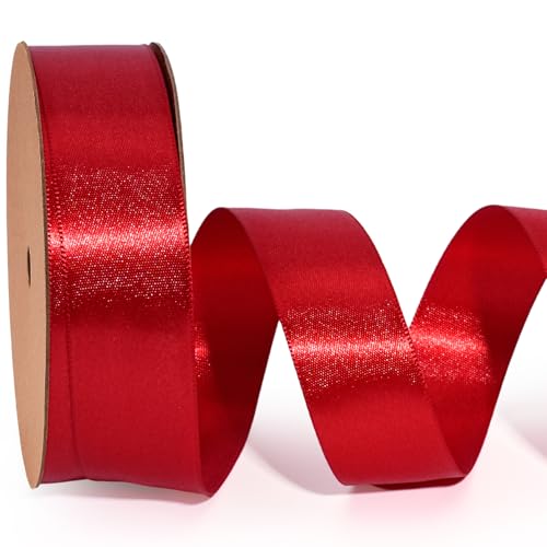 LaRibbons 2,5 cm langes, doppelseitiges luxuriöses doppelseitiges rotes Stoffband für Geschenkverpackungen, Blumensträuße, Hochzeit, Party, Dekoration LaRibbons 2,5 cm langes, doppelseitiges luxuriöses doppelseitiges rotes Stoffband für Geschenkverpackungen, Blumensträuße, Hochzeit, Party, Dekoration von LaRibbons