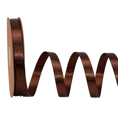 LaRibbons Braunes Band, 0,9 cm, 22,7 m, luxuriöses, doppelseitiges Seidenband für Blumenstrauß, Basteln, Geschenkverpackung, Hochzeit, Party, Dekoration LaRibbons Braunes Band, 0,9 cm, 22,7 m, luxuriöses, doppelseitiges Seidenband für Blumenstrauß, Basteln, Geschenkverpackung, Hochzeit, Party, Dekoration von LaRibbons