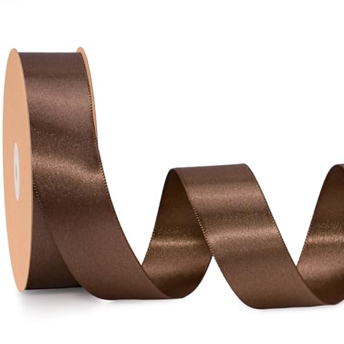 LaRibbons Braunes Band, 2,5 cm, 22,7 m, luxuriöses doppelseitiges Mokka-Mousse-Seidenband für Blumenstrauß, Basteln, Geschenkverpackung, Hochzeit, Party, Dekoration LaRibbons Braunes Band, 2,5 cm, 22,7 m, luxuriöses doppelseitiges Mokka-Mousse-Seidenband für Blumenstrauß, Basteln, Geschenkverpackung, Hochzeit, Party, Dekoration von LaRibbons