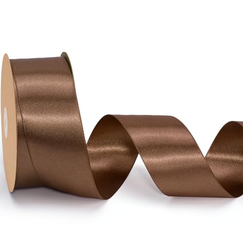LaRibbons Braunes Band, 3,8 cm, 22 m, luxuriöses doppelseitiges Mokka-Mousse-Seidenband für Blumenstrauß, Basteln, Geschenkverpackung, Hochzeit, Party, Dekoration LaRibbons Braunes Band, 3,8 cm, 22 m, luxuriöses doppelseitiges Mokka-Mousse-Seidenband für Blumenstrauß, Basteln, Geschenkverpackung, Hochzeit, Party, Dekoration von LaRibbons