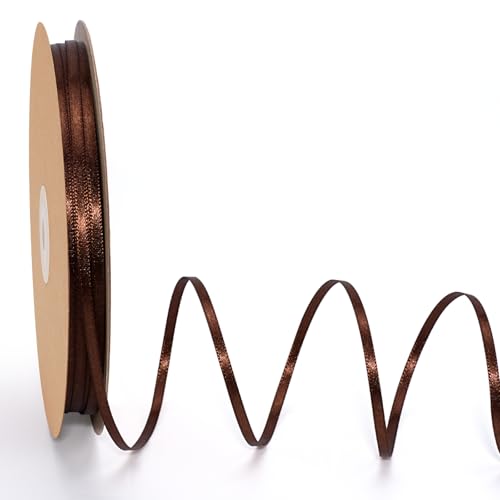 LaRibbons Braunes Satinband, 0,3 cm, 91,4 m, dünnes, luxuriöses doppelseitiges Firar braunes Seidenband für Blumenstrauß, Basteln, Geschenkverpackung, Hochzeit, Weihnachtsdekoration LaRibbons Braunes Satinband, 0,3 cm, 91,4 m, dünnes, luxuriöses doppelseitiges Firar braunes Seidenband für Blumenstrauß, Basteln, Geschenkverpackung, Hochzeit, Weihnachtsdekoration von LaRibbons