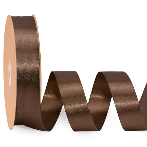 LaRibbons Braunes Satinband, 2,5 cm, 45,7 m, dünn, luxuriös, doppelseitig, Mokka-Mousse-Seidenband für Blumenstrauß, Basteln, Geschenkverpackung, Hochzeitsdekoration LaRibbons Braunes Satinband, 2,5 cm, 45,7 m, dünn, luxuriös, doppelseitig, Mokka-Mousse-Seidenband für Blumenstrauß, Basteln, Geschenkverpackung, Hochzeitsdekoration von LaRibbons