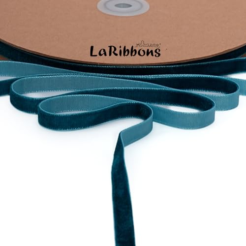 LaRibbons Dünnes Samtband, 0,9 cm x 22,7 m, dunkelblaues Samtband für Weihnachtsbaum, Geschenkverpackung, Kranzschleife, Outdoor-Dekoration LaRibbons Dünnes Samtband, 0,9 cm x 22,7 m, dunkelblaues Samtband für Weihnachtsbaum, Geschenkverpackung, Kranzschleife, Outdoor-Dekoration von LaRibbons