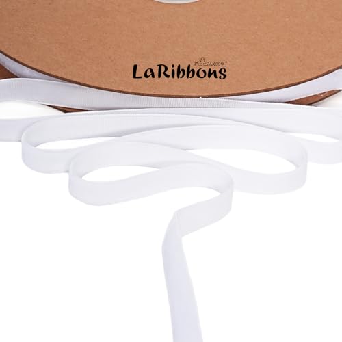 LaRibbons Dünnes Samtband, 0,9 cm x 22,7 m, weißes Samtband für Weihnachtsbaum, Geschenkverpackung, Kranzschleife, Outdoor-Dekoration LaRibbons Dünnes Samtband, 0,9 cm x 22,7 m, weißes Samtband für Weihnachtsbaum, Geschenkverpackung, Kranzschleife, Outdoor-Dekoration von LaRibbons