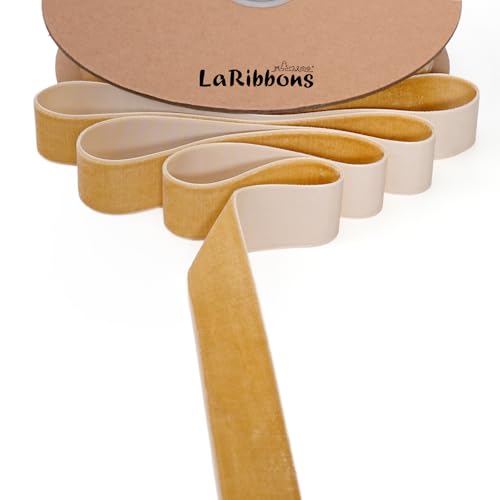 LaRibbons Dünnes Samtband, 2,5 cm x 22,7 m, Khaki, Samtband für Weihnachtsbaum, Geschenkverpackung, Kranzschleife, Outdoor-Dekoration LaRibbons Dünnes Samtband, 2,5 cm x 22,7 m, Khaki, Samtband für Weihnachtsbaum, Geschenkverpackung, Kranzschleife, Outdoor-Dekoration von LaRibbons