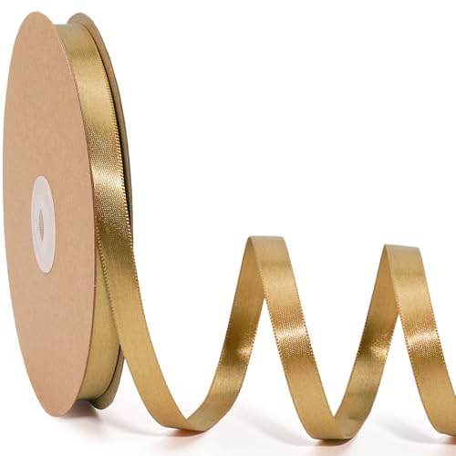 LaRibbons Goldfarbenes Satinband, 0,9 cm, 45,7 m, dünnes, doppelseitiges Seidenband für Blumenstrauß, Basteln, Geschenkverpackung, Hochzeit, Weihnachtsdekoration LaRibbons Goldfarbenes Satinband, 0,9 cm, 45,7 m, dünnes, doppelseitiges Seidenband für Blumenstrauß, Basteln, Geschenkverpackung, Hochzeit, Weihnachtsdekoration von LaRibbons
