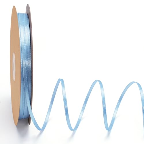 LaRibbons Hellblaues Satinband, 0,3 cm, 91,4 m, dünnes, luxuriöses, doppelseitiges Seidenband für Blumenstrauß, Basteln, Geschenkverpackung, Hochzeit, Babyparty, Dekoration LaRibbons Hellblaues Satinband, 0,3 cm, 91,4 m, dünnes, luxuriöses, doppelseitiges Seidenband für Blumenstrauß, Basteln, Geschenkverpackung, Hochzeit, Babyparty, Dekoration von LaRibbons