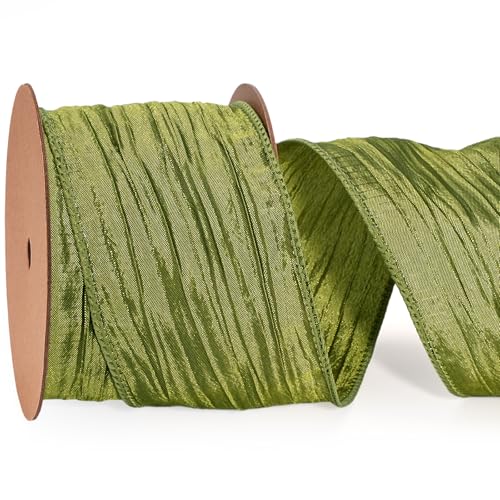 LaRibbons Juteband mit Draht, 6,4 cm x 9,1 m, Chamäleongrünes Band für Herbstkranz, Erntedankfest, Weihnachten, Bauernhof, Geschenkverpackung, Heimdekoration LaRibbons Juteband mit Draht, 6,4 cm x 9,1 m, Chamäleongrünes Band für Herbstkranz, Erntedankfest, Weihnachten, Bauernhof, Geschenkverpackung, Heimdekoration von LaRibbons