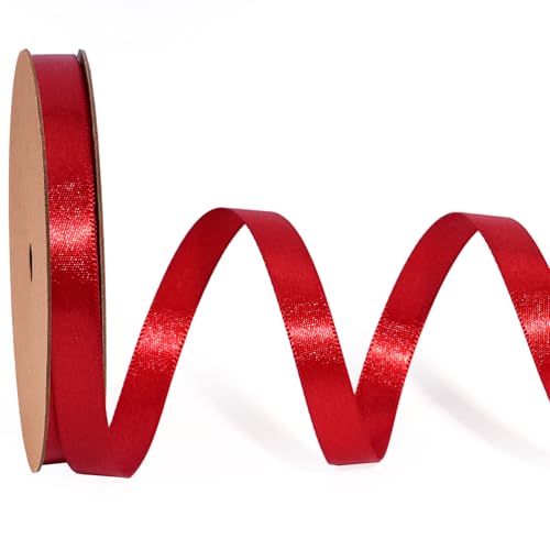 LaRibbons Luxuriöses doppelseitiges Stoffband für Geschenkverpackungen, Blumensträuße, Hochzeit, Party, Dekoration, 0,9 cm, 22,7 m, Rot LaRibbons Luxuriöses doppelseitiges Stoffband für Geschenkverpackungen, Blumensträuße, Hochzeit, Party, Dekoration, 0,9 cm, 22,7 m, Rot von LaRibbons