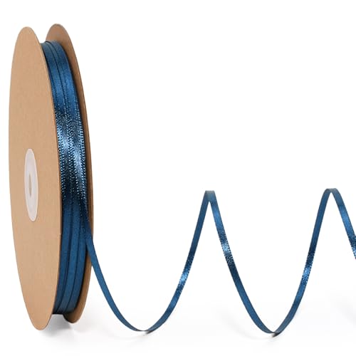 LaRibbons Marineblaues Satinband, 0,3 cm, 91,4 m, dünnes, doppelseitiges blaues Seidenband für Blumenstrauß, Basteln, Geschenkverpackung, Hochzeitsschleife, Dekoration LaRibbons Marineblaues Satinband, 0,3 cm, 91,4 m, dünnes, doppelseitiges blaues Seidenband für Blumenstrauß, Basteln, Geschenkverpackung, Hochzeitsschleife, Dekoration von LaRibbons