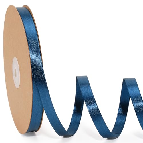 LaRibbons Marineblaues Satinband, 0,9 cm, 45,7 m, dünnes, doppelseitiges blaues Seidenband für Blumenstrauß, Basteln, Geschenkverpackung, Hochzeitsschleife, Dekoration LaRibbons Marineblaues Satinband, 0,9 cm, 45,7 m, dünnes, doppelseitiges blaues Seidenband für Blumenstrauß, Basteln, Geschenkverpackung, Hochzeitsschleife, Dekoration von LaRibbons