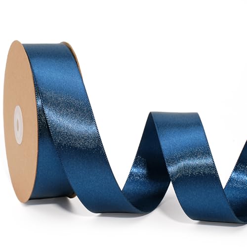 LaRibbons Marineblaues Satinband, doppelseitiges blaues Seidenband für Blumenstrauß, Basteln, Geschenkverpackung, Hochzeitsschleife, Dekoration, 2,5 cm, 45,7 m LaRibbons Marineblaues Satinband, doppelseitiges blaues Seidenband für Blumenstrauß, Basteln, Geschenkverpackung, Hochzeitsschleife, Dekoration, 2,5 cm, 45,7 m von LaRibbons