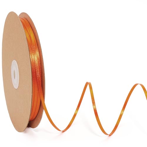 LaRibbons Orangefarbenes Satinband, 0,3 cm, 91,4 m, dünnes, doppelseitiges rossfarbenes Seidenband für Blumenstrauß, Basteln, Geschenkverpackung, Hochzeit, Herbstdekoration LaRibbons Orangefarbenes Satinband, 0,3 cm, 91,4 m, dünnes, doppelseitiges rossfarbenes Seidenband für Blumenstrauß, Basteln, Geschenkverpackung, Hochzeit, Herbstdekoration von LaRibbons