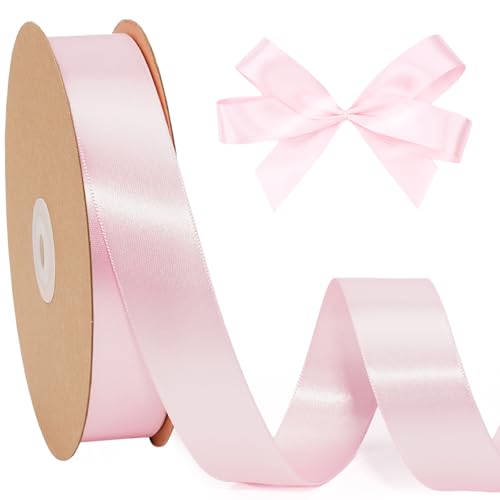 LaRibbons Pinkes Satinband, doppelseitig, hellrosa, Seidenband für Blumenstrauß, Basteln, Geschenkverpackung, Hochzeit, Babyparty, Dekoration, 2,5 cm, 45,7 m LaRibbons Pinkes Satinband, doppelseitig, hellrosa, Seidenband für Blumenstrauß, Basteln, Geschenkverpackung, Hochzeit, Babyparty, Dekoration, 2,5 cm, 45,7 m von LaRibbons