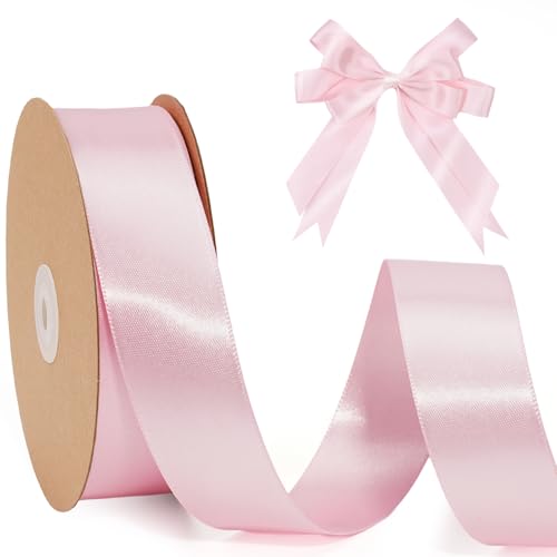 LaRibbons Pinkes Satinband, doppelseitig, hellrosa, Seidenband für Blumenstrauß, Basteln, Geschenkverpackung, Hochzeit, Party, Babyparty, Dekoration LaRibbons Pinkes Satinband, doppelseitig, hellrosa, Seidenband für Blumenstrauß, Basteln, Geschenkverpackung, Hochzeit, Party, Babyparty, Dekoration von LaRibbons