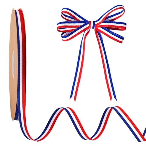 LaRibbons Rotes, weißes und blaues Band, 0,9 cm x 22,7 m, gestreift, patriotisch, Ripsband für Unabhängigkeit, Gedenktag, Geschenkverpackung, DIY Handwerk LaRibbons Rotes, weißes und blaues Band, 0,9 cm x 22,7 m, gestreift, patriotisch, Ripsband für Unabhängigkeit, Gedenktag, Geschenkverpackung, DIY Handwerk von LaRibbons