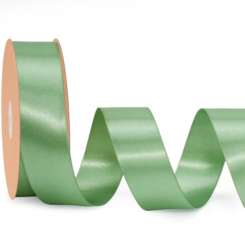 LaRibbons Salbeigrünes Band, 2,5 cm, 22,7 m, luxuriöses, doppelseitiges grünes Seidenband für Blumenstrauß, Basteln, Geschenkverpackung, Hochzeit, Party, Dekoration LaRibbons Salbeigrünes Band, 2,5 cm, 22,7 m, luxuriöses, doppelseitiges grünes Seidenband für Blumenstrauß, Basteln, Geschenkverpackung, Hochzeit, Party, Dekoration von LaRibbons