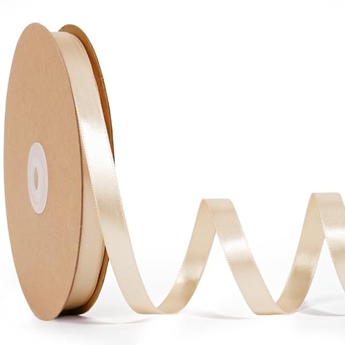 LaRibbons Satinband, 0,9 cm, 45,7 m, dünnes, doppelseitiges Seidenband für Blumenstrauß, Basteln, Geschenkverpackung, Hochzeitsschleife, Weihnachtsdekoration, Nude LaRibbons Satinband, 0,9 cm, 45,7 m, dünnes, doppelseitiges Seidenband für Blumenstrauß, Basteln, Geschenkverpackung, Hochzeitsschleife, Weihnachtsdekoration, Nude von LaRibbons
