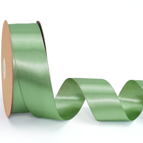 LaRibbons Satinband, Salbeigrün, 3,8 cm, 45,7 m, luxuriöses, doppelseitiges grünes Seidenband für Blumenstrauß, Basteln, Geschenkverpackung, Hochzeitsdekoration LaRibbons Satinband, Salbeigrün, 3,8 cm, 45,7 m, luxuriöses, doppelseitiges grünes Seidenband für Blumenstrauß, Basteln, Geschenkverpackung, Hochzeitsdekoration von LaRibbons