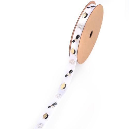LaRibbons Satinband für Abschlussfeier, 0,9 cm x 9,1 m, Junggesellenabschiedsband und Zertifikat, Satinband für Geschenkverpackung, Klasse 2025, Abschlussfeier, Party, Dekorationen, Basteln, Weiß LaRibbons Satinband für Abschlussfeier, 0,9 cm x 9,1 m, Junggesellenabschiedsband und Zertifikat, Satinband für Geschenkverpackung, Klasse 2025, Abschlussfeier, Party, Dekorationen, Basteln, Weiß von LaRibbons