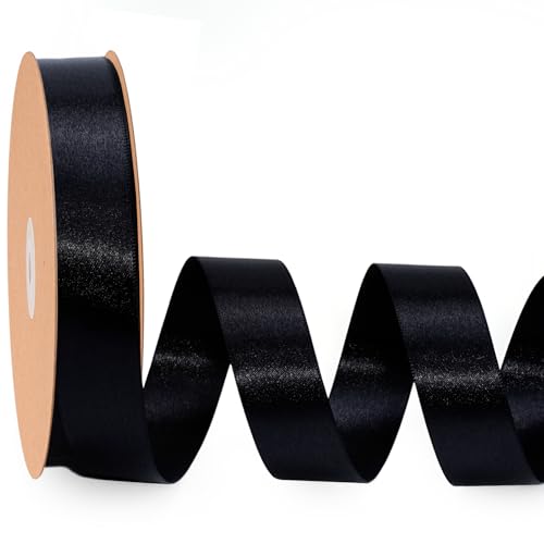 LaRibbons Schwarzes Satinband, 2,5 cm, 45,7 m, luxuriöses doppelseitiges rotes Seidenband für Blumenstrauß, Basteln, Geschenkverpackung, Schleife, Weihnachtsdekoration LaRibbons Schwarzes Satinband, 2,5 cm, 45,7 m, luxuriöses doppelseitiges rotes Seidenband für Blumenstrauß, Basteln, Geschenkverpackung, Schleife, Weihnachtsdekoration von LaRibbons