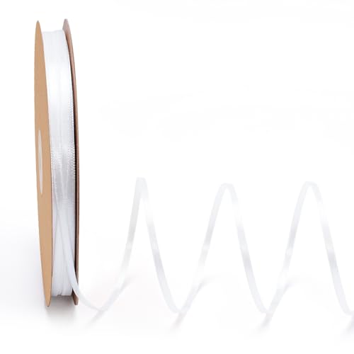 LaRibbons Weißes Satinband, 0,3 cm, 91,4 m, dünnes, luxuriöses doppelseitiges Seidenband für Blumenstrauß, Basteln, Geschenkverpackung, Hochzeit, Weihnachtsdekoration LaRibbons Weißes Satinband, 0,3 cm, 91,4 m, dünnes, luxuriöses doppelseitiges Seidenband für Blumenstrauß, Basteln, Geschenkverpackung, Hochzeit, Weihnachtsdekoration von LaRibbons
