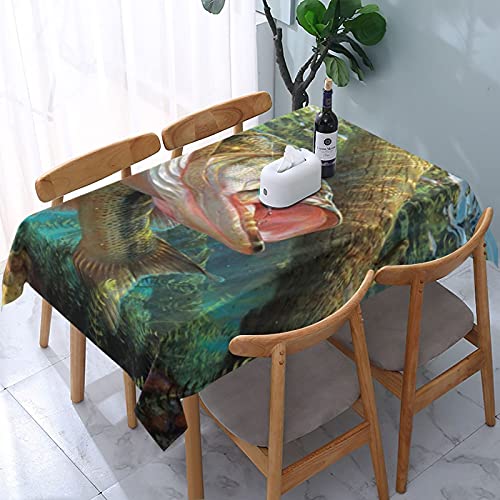 Tischdecken mit Fischmotiv, Bedruckt, für Partys, waschbare Tischdecke für Wohnzimmer, Tischwäsche, 137 x 183 cm von LaVami