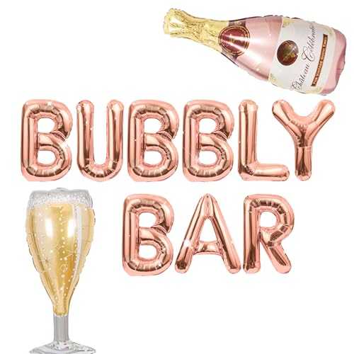 Bubbly Bar Schild Luftballons Champagner Getränke Party Banner Brautdusche Junggesellinnenabschied Dekorationen Mimose Bar Party Banner Champagner Brunch Thema Jubiläum Party Supplies von LaVenty
