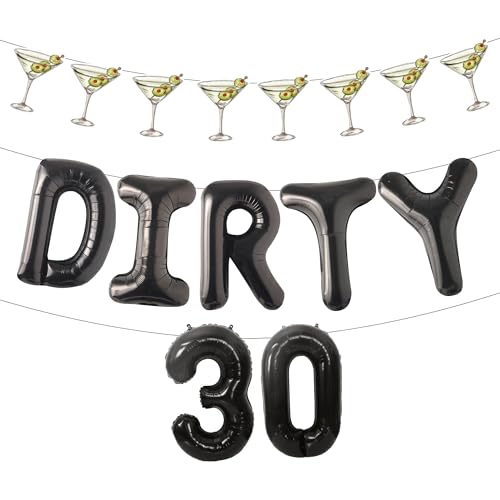 Dirty Thirty Martini Ballon Banner Dekoration für Casino Dekor Cocktail Martinis Geburtstag Party Supplies 30 Geburtstag Dekoration von LaVenty