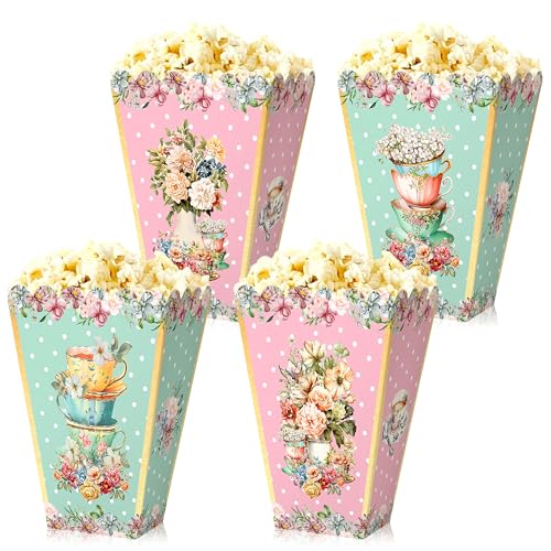 LaVenty 12 Stück Blumen-Teeparty-Popcorn-Boxen, Gastgeschenktüten, Teeparty-Dekoration, für Gastgeschenke, Geschenktüten LaVenty 12 Stück Blumen-Teeparty-Popcorn-Boxen, Gastgeschenktüten, Teeparty-Dekoration, für Gastgeschenke, Geschenktüten von LaVenty