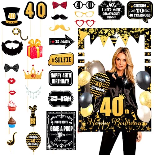 LaVenty 40 Photo Booth Rahmen 40 Geburtstag Photo Booth Requisiten 40 Geburtstag Fotorahmen 40 Geburtstagsgeschenke für Frauen 40 Party Photo Booth Requisiten 40 Geburtstag Party Dekorationen LaVenty 40 Photo Booth Rahmen 40 Geburtstag Photo Booth Requisiten 40 Geburtstag Fotorahmen 40 Geburtstagsgeschenke für Frauen 40 Party Photo Booth Requisiten 40 Geburtstag Party Dekorationen von LaVenty
