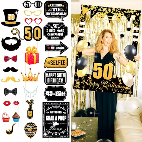 LaVenty 50 Photo Booth Rahmen 50 Geburtstag Photo Booth Requisiten 50 Geburtstag Fotorahmen 50 Geburtstagsgeschenke für Frauen 50 Party Photo Booth Requisiten 50 Geburtstag Party Dekorationen LaVenty 50 Photo Booth Rahmen 50 Geburtstag Photo Booth Requisiten 50 Geburtstag Fotorahmen 50 Geburtstagsgeschenke für Frauen 50 Party Photo Booth Requisiten 50 Geburtstag Party Dekorationen von LaVenty