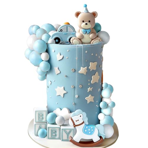 LaVenty Blau Bär Kuchen Dekoration Blaue kugeln Tortenaufleger Bären Kuchendekoration Babyshower Geburtstag Kuchendekoration LaVenty Blau Bär Kuchen Dekoration Blaue kugeln Tortenaufleger Bären Kuchendekoration Babyshower Geburtstag Kuchendekoration von LaVenty