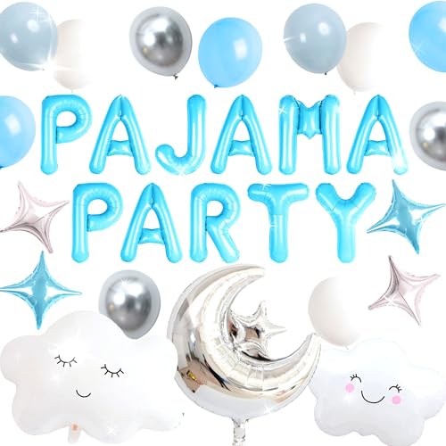 LaVenty Blau Pyjama Party Ballon Übernachtungsparty Dekoration Mondstern für Mädchen Schlafpyjama Nachtparty Deko für Geburtstag Babyparty Brautparty LaVenty Blau Pyjama Party Ballon Übernachtungsparty Dekoration Mondstern für Mädchen Schlafpyjama Nachtparty Deko für Geburtstag Babyparty Brautparty von LaVenty