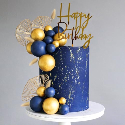 LaVenty Blau und Gold Kuchendekorationen Gold Geburtstag Kuchen Toppers Männer für Geburtstag Hochzeit Baby Dusche Party Dekoration LaVenty Blau und Gold Kuchendekorationen Gold Geburtstag Kuchen Toppers Männer für Geburtstag Hochzeit Baby Dusche Party Dekoration von LaVenty