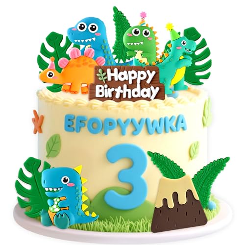 LaVenty Dinosaurier-Kuchendekorationen, Dinosaurier-Cupcake-Topper, kleiner Dinosaurier-Kuchenaufsatz für Geburtstag, Babyparty, Partyzubehör von LaVenty