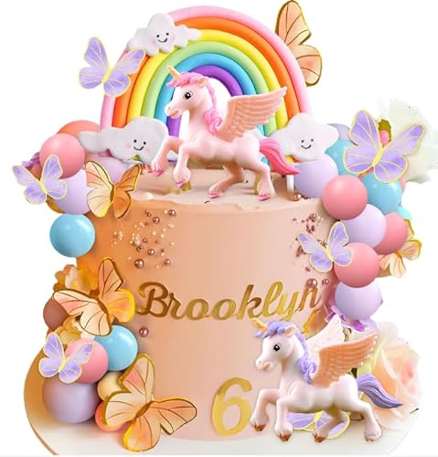 LaVenty Pony Einhorn Kuchendekoration Regenbogen Kuchendekoration Pony Geburtstag Dekoration Einhorn Party Favors Regenbogen Geburtstag Dekoration Geburtstagskuchen Dekoration für Mädchen LaVenty Pony Einhorn Kuchendekoration Regenbogen Kuchendekoration Pony Geburtstag Dekoration Einhorn Party Favors Regenbogen Geburtstag Dekoration Geburtstagskuchen Dekoration für Mädchen von LaVenty