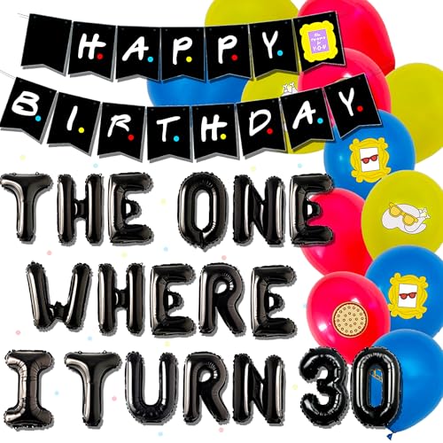 LaVenty Friends Merch Friends Merchandise Friends Fanartikel Friends Merchandise Freunde Thema Geburtstag Dekoration Fuuny Geburtstag Dekoration Ballons (Schwarz 3) von LaVenty